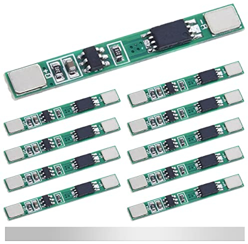 DAOKAI 10 Pcs 1S 3.7V 3A Lithium Battery Protection Board BMS PCB Protection Board 18650 Charger Module for Li-ion Lithium Battery with Nickel Strip