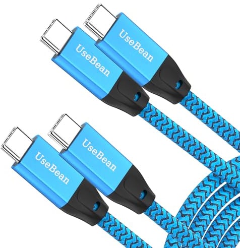 UseBean USB C auf USB C Kabel 100W 3M(2 Stück),USB 3.2 Gen2X2 20Gbps Datenkabel, Typ-C PD 3.0 QC 4.0 Schnellladung Ladekabel 4K@60Hz Videoausgang,für MacBook Pro, iPad Pro,Galaxy S23/S22