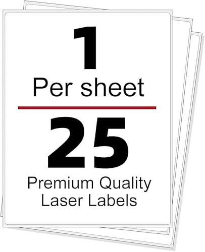 Etiquetas Adhesivas Para Imprimir A4, Tapsin 1 por hoja 25 hojas, 210x297mm Etiquetas Autoadhesivas Mate Para Impresoras Láser A4 de Inyección de Tinta