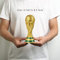 LNGODEHO Trofeo della replica della Coppa del Mondo 2022 Qatar in vetrina, scultura in resina, possedere un premio più grande del calcio mondiale (8,3 pollici)