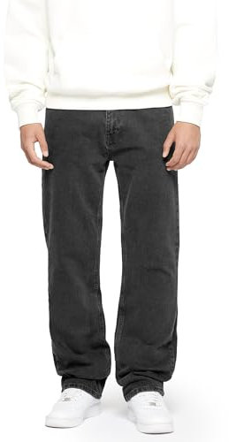 Burocs John Straight Jeans - Black Grey - Jeans Herren - 5-Pocket-Style - Mit YKK-Reißverschluss - 100% Baumwolle, Farbe:Black Grey, Hosengröße:W30 L32