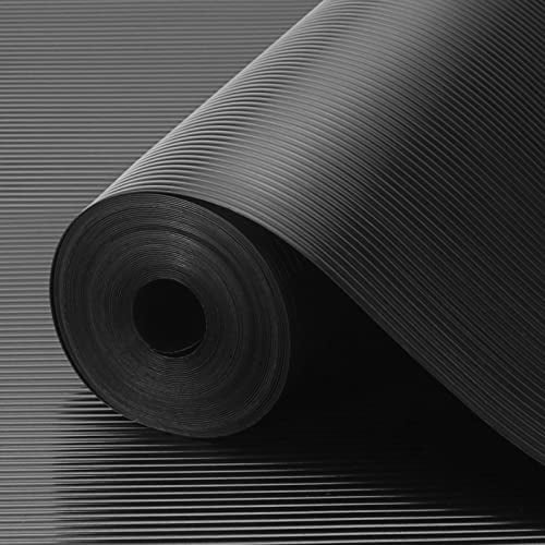 Origuuds Drawer Liners, Non-Adhesive Shelf Liner, Waterproof Anti-Slip BPA Free Kitchen Cupboard Cabinet Liner Refridge Fridge Mats Sink Protector Strong Durable for Home Office (Black/60cm x 600cm)