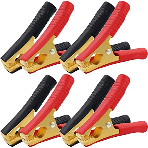 HuaLiSiJi Pinze per Cavi Batteria Auto 100A Pinze Batteria Piccole Pinze per Cavi Batteria Rame con Maniglia Isolata, Applicabile a Automobili Camion Navi (100A 8Pezzi)