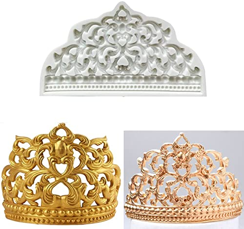 Silikon Crown Fondant Zuckerhandwerk Dekoration Form Schokolade Backform Bordüre Dekorieren Werkzeug Ton Gebäck DIY Zucker Handwerk Tiara Barock Hochzeitstorte Dekor Formen