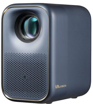 UVISION AllPlay Smart Beamer mit Google TV, Netflix-Lizenz, Full HD 1080p, WiFi & Bluetooth, Autofokus, Aautomatische Trapezkorrektur, Dolby Audio, Tragbar mit Tragetasche, für Innen- und Außenbereich