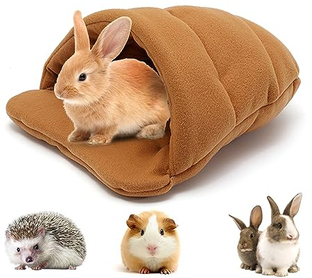 Jodsen Meerschweinchen Bett Haustier Schlafsack Höhle Nest Kissen Weiche Warme Haustierbett Meerschweinchen Haus Haustier Winter Bettwäsche Käfigzubehör für Kleintiere Eichhörnchen Chinchilla (Braun)