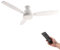 M mimotec - Ventilateur de plafond avec lumière Led White Bass, télécommande, moteur DC 31W+Lumière Led 18W, 6 vitesses, Silencieux, 3 Pales MDF, 132 cm, fonction été-hiver, minuterie