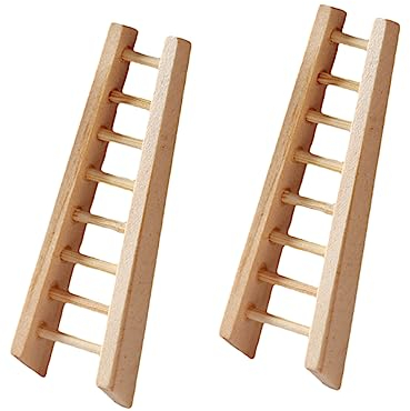 Toyvian Wohnkultur 2 Stück Mini Treppen Schritt 1 12 Miniatur Leiter Möbel Treppenmodell DIY Mini Leiter Mini Leiter Mini Handtuch Rustikales Dekor Mini Hauszubehör Holz