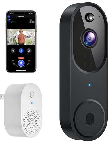 Occuwave Cámara de timbre de video 1080P inalámbrica, almacenamiento en la nube, imagen en vivo, audio bidireccional, visión nocturna, timbre de anillo incluido, WiFi de 2.4 GHz, impermeable IP65,