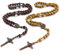 2 Stück Holz Rosenkranz Halskette für Männer Frauen Katholische Kreuz Halskette Rosenkranz Kette Jesus Kreuz Kommunion Geschenk Mädchen Naturholz Gebetskette Christlich Religiöse, Taufe, Messe, Bibel