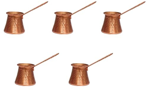 Marclix Lot de 5 cafetières turques en cuivre pour cafétéria Cezve 320 ml
