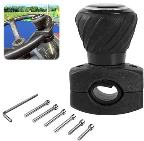 GBKDQQ Lenkradknauf Spinner, Universal Lenkrad Lenkradknauf, Lenkhilfe Lenkradknopf, Auto Lenkradknopf Lenkrad Drehknopf Spinner für Auto, Traktor, Rasentraktor, Boot, Gabelstapler, Schwarz