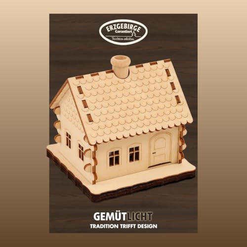 weigla - Bastelset Räucherhaus original Erzgebirge I Selbstbausatz Räucherhaus 8 teilig I Weihnachtsdeko DIY I schöne Geschenkidee I Dekoration innen I Weihnachten