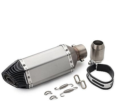 GXSAI Schalldämpfer Auspuffrohr Für MP3 500 Für Piaggio Beverly 300 Für BYQ 100T Für Medley Liberty 150 125 35-51mm Motorrad Roller ATV Auspuff Rohr Escape Moto(Gris)
