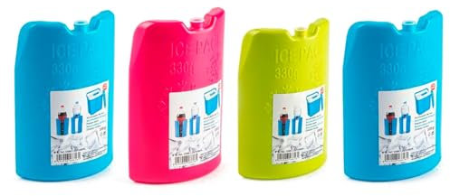 AC - Pack de 4 Acumuladores de Frío N.º 6-330 G - Fabricado en Plástico - Ideal para Mantener la Temperatura en tu Nevera portátil - 17,5 x 11,5 x 4,5 - Color Aleatorio