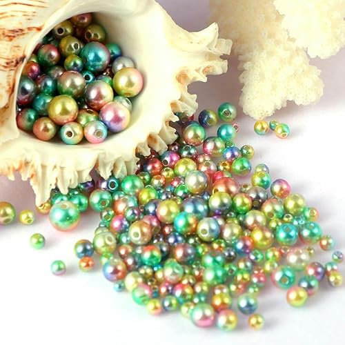 300 Stück gemischte 3–8 mm bunte Kunstperlen, lose Acryl-Kunstperlen für die Herstellung von Armbändern, DIY-Schmuck, grün, 3～8 mm, 300 Stück