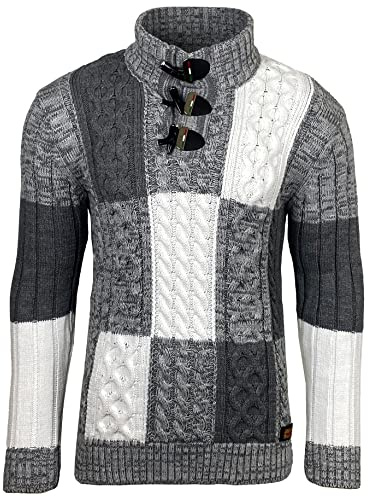 Subliminal Mode Pull Homme Col Montant, Pull Grosse Maille Hiver BX51112