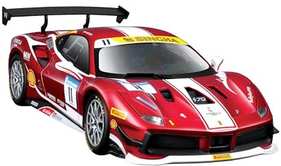 Bburago - Ferrari 488 Challenge 2017 Kit À Monter - Voiture Miniature De Collection en Métal À L’Échelle 1/24 - Modèle Réduit Officiel Ferrari Racing - Détails Réalistes - Edition Collector