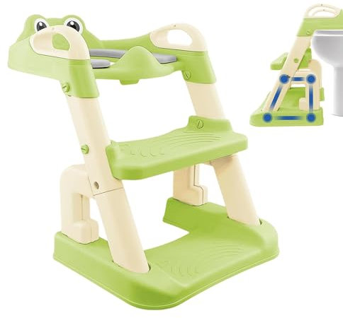 Acunny Sedile WC per bambini, sedile per vasino con scala | Scaletta per sedia da toilette pieghevole per bambini - Sgabello con gradino antiscivolo con paraspruzzi per, ragazzi, bambini