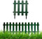 Gartenzaun Steckzaun 3m - Höhe 30 cm - Rasenkante Kunststoff - Beetumrandung - Zaunelemente für Garten - UV - & Frostbeständig, Flexibel - mit Befestigungszubehör Dunkelgrün
