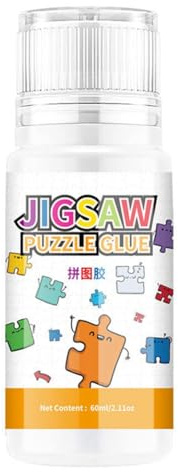 Reinscer Jigsaw Puzzle Glue, 60ML Jigsaw Glue with Sponge, Non- and Quick Dry Puzzle Sealer Large Capacity
