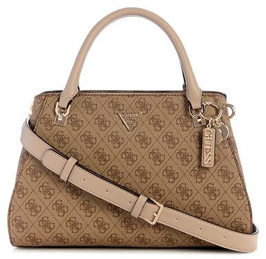 GUESS Damen Noelle Ii Luxury Satchel, Umhängetasche, Latte-Logo