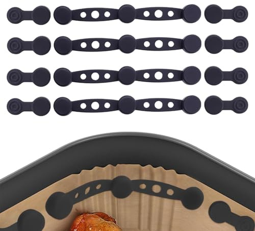 4 Stück Magnet Silikonschnalle für Airfryer Backpapier, Heißluftfritteuse Magnetische Silikon Schnalle, Heißluftfritteuse Zubehör, Backpapier Befestigungsschnalle für Allen Heißluftfritteuse