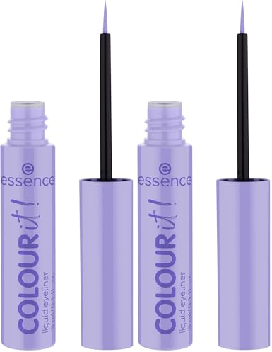 Essence Cosmetics Colour It Eyeliner Liquido, Lunga Durata, Ultra Pigmentato, Asciugatura Rapida, Colore Intenso, Opaca, 3 ml (Confezione da 2)