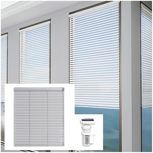 No-Drill Aluminum Venetian Blinds for Windows – Horizontal Slat Light Control & Privacy Shades – Custom Size, Easy Inside Frame Mount, Tool-Free Installation(White)