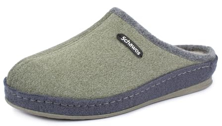 SCHAWOS Damen Filz-Pantoffel Lisa mit Schurwolle (grün 10W, EU 39)