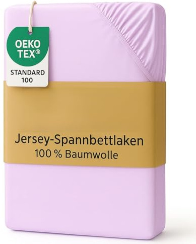 EXKLUSIV HEIMTEXTIL Jersey Spannbettlaken 70 x140 cm Rosa 100% Baumwolle Öko - Tex Zertifiziert Bed-Sheet Bettlaken Spannbetttuch