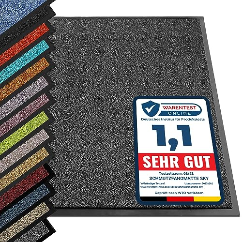 etm® Schmutzfangmatte - Note 1,6: Sieger Preis-Leistung - Fußmatte in vielen Größen - Türmatte Fußabstreifer für Haustür innen und außen (Anthrazit-Schwarz, 200x400 cm)