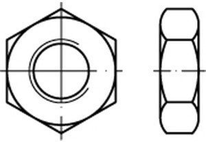 DIN 936 14 H Fein Sechskantmuttern, niedrige Form mit metrischem Feingewinde - Abmessung: M33x1,5 (1 Stück)