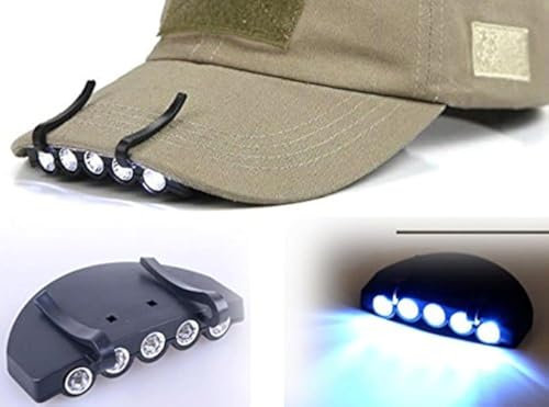 Linterna frontal brillante con 5 luces LED con clip