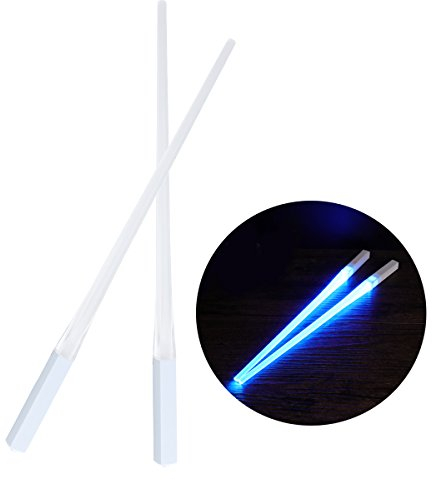 OUNONA 1 par de palillos de sable de luz LED, duraderos, ligeros, portátiles, sin BPA y aptos para alimentos (azul)