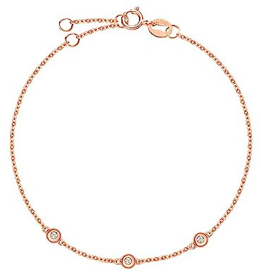 Carleen 18 Karat 750 Rose Gold mit Natürlichem Diamant 0.045 ct - Armbandlänge: 17 + 3 cm