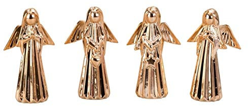 Engel-Figuren/Weihnachts-Engel in rosé-Gold - Deko-Figuren - Weihnachts-Figuren - Weihnachten - Weihnachts-Dekoration & Advent 4er Set