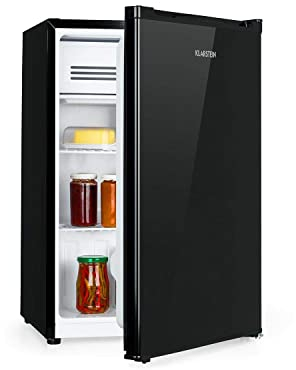 Klarstein Delaware nevera - 76 litros de capacidad, eficiencie energética de clase E, 2 baldas, congelador de 4 litros, compartimento para botellas de hasta 2 litros, negro