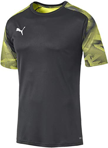PUMA - Mens Cup Training Jersey, X-Large, Asphalt/Fizzy Yellow