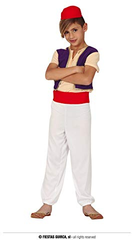 FIESTAS GUIRCA Der Freundliche Wüsten Dieb Kostüm Kinder - Alter 5-6 J. - Arabischer Prinz Kostüm Kinder - Jungen Orient Kostüm für Karneval, Wunderlampe Araber Kostüm Fasching, Sultan Halloween