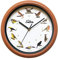 SELVA Tieruhr, Wanduhr, mit Tierlauten zu jeder Stunde und farbenfrohe Illustrationen, Gehäuse aus Kunststoff, Holzoptik, Farbe:Singvögel