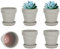 vensovo Lot de 6 Petits Pots de Fleurs en Terre Cuite avec Soucoupe pour Plantes d'intérieur et d'extérieur Gris 10,16 cm