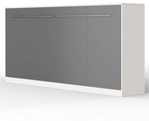 SMARTBett Schrankbett Standard Weiss/Anthrazit 90 Horizontal