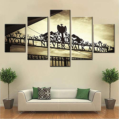 ERSHA 5 Panel You Will Never Walk Alone Living Room(Gerahmt)
