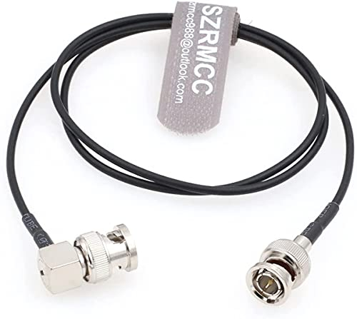 SZRMCC BNC auf BNC Stecker 3G HD SDI Kabel RG174 75ohm Flex Koaxial Videokabel für Sony FS5 FX6 Atomos Shogun Inferno SmallHD Monitor Blackmagic ARRI RED Kameras (Gerade auf Rechtwinklig, 50cm)