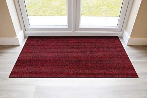 eXtreme Door Mats for Indoor | 3m x 2m Heavy Duty Entrance Matting for Hallways, Kitchen, & Office | Non-Slip, Dirt Trapper, and Super Absorbent Barrier Mat for Front & Back Door Entrance - Red