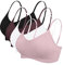 Vertvie Damen 2/3/4er Set Basic Wohlfühl BH Sport BH Spaghettiträger Bralette ohne Bügel Nahtlose Gepolsterte mit Spaghetti Bra Top Low Support Bra(S,Schwarz/Braun/Weiß/Lila)