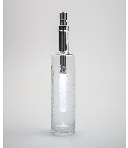 Bottlelight FL203 Eisblume Glasflasche ohne Leuchte aus Glas 500ml, Maße: ca. 6,6cm x 6,6cm x 28,7cm, FL203