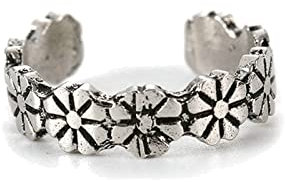 Bishilin Zehenringe, Zehenring Edelstahl Damen Toe Ring Gänseblümchen Fußring Sommer Zehenring Nickelfrei Einstellbar
