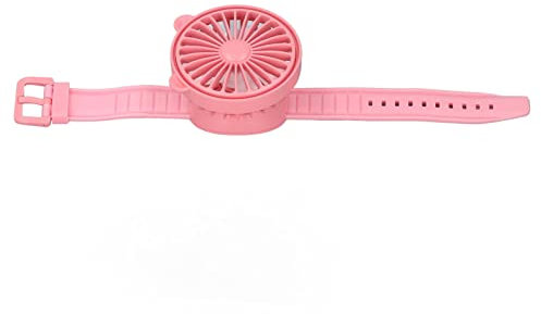 VGEBY Niedlicher Uhrenventilator, niedliches -USB-Ladegerät mit verstellbarem Winkel, USB-Ventilator-Armband für Zuhause Korallrot Elektronisches Spielzeug